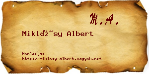 Miklósy Albert névjegykártya