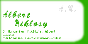 albert miklosy business card